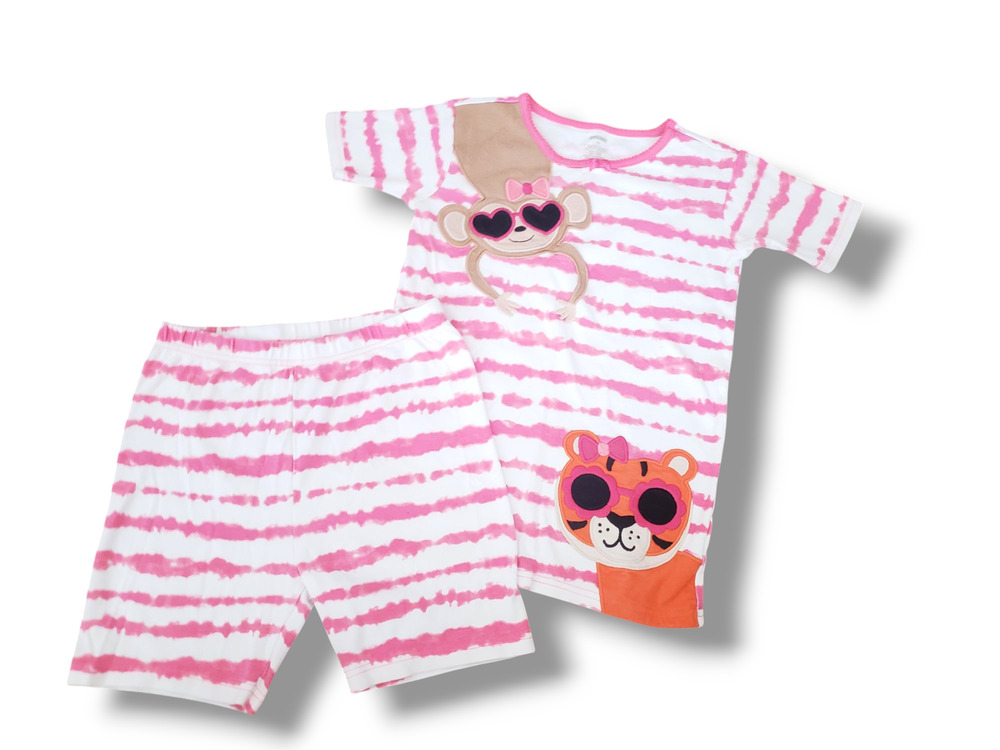 Gymboree Girls 12 Jungle Animal Cotton Pajamas Gymmies Tiger